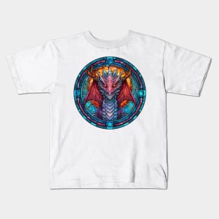 Stained Glass Dragon #3 Kids T-Shirt